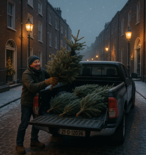 argcho christmas tree collection in pickup truck